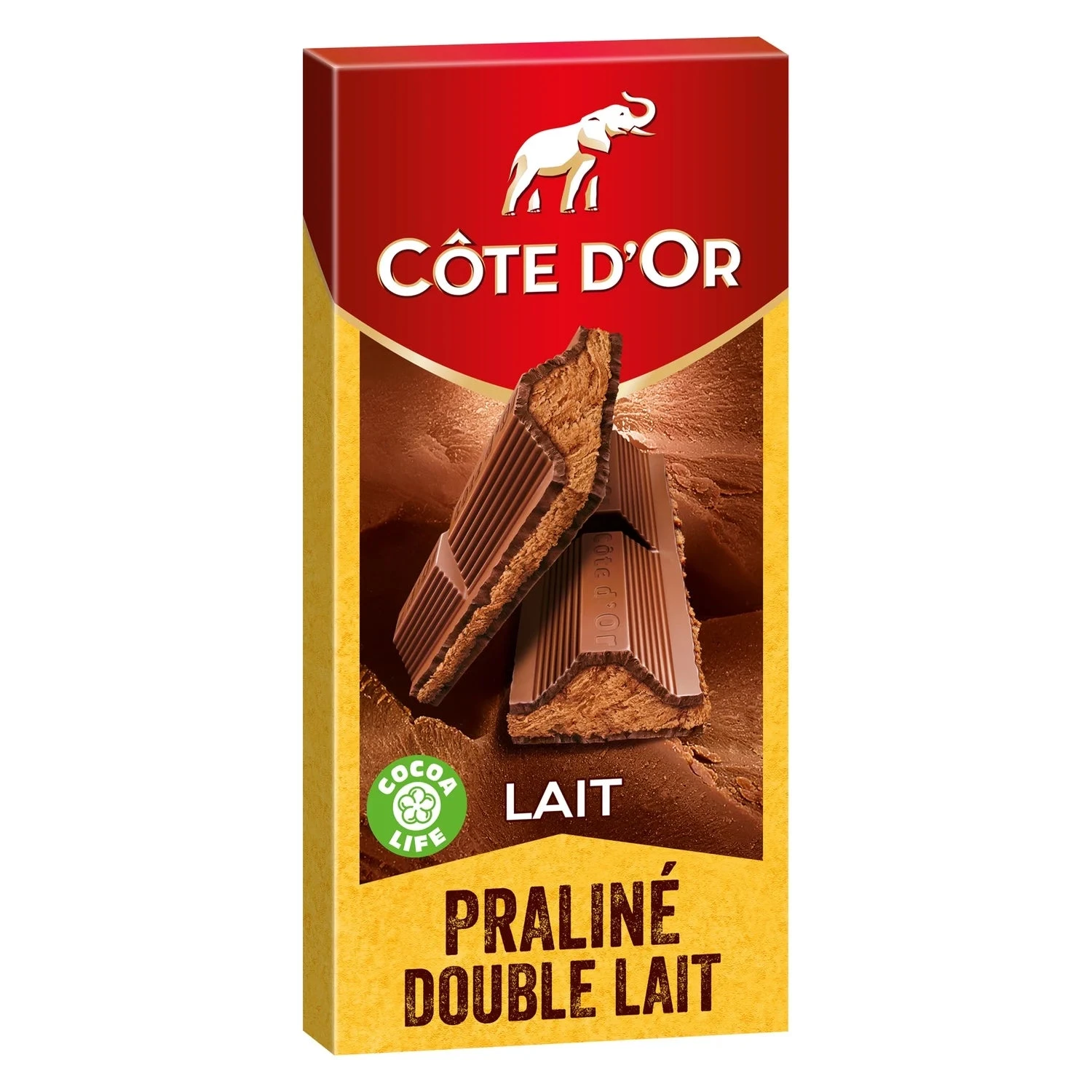 COTE D'OR Tablette De Chocolat Au Lait Fourré Praliné Et Double Lait 200G.GOLD 3 COTE D'OR Tablette De Chocolat Au Lait Fourré Praliné Et Double Lait 200G.GOLD