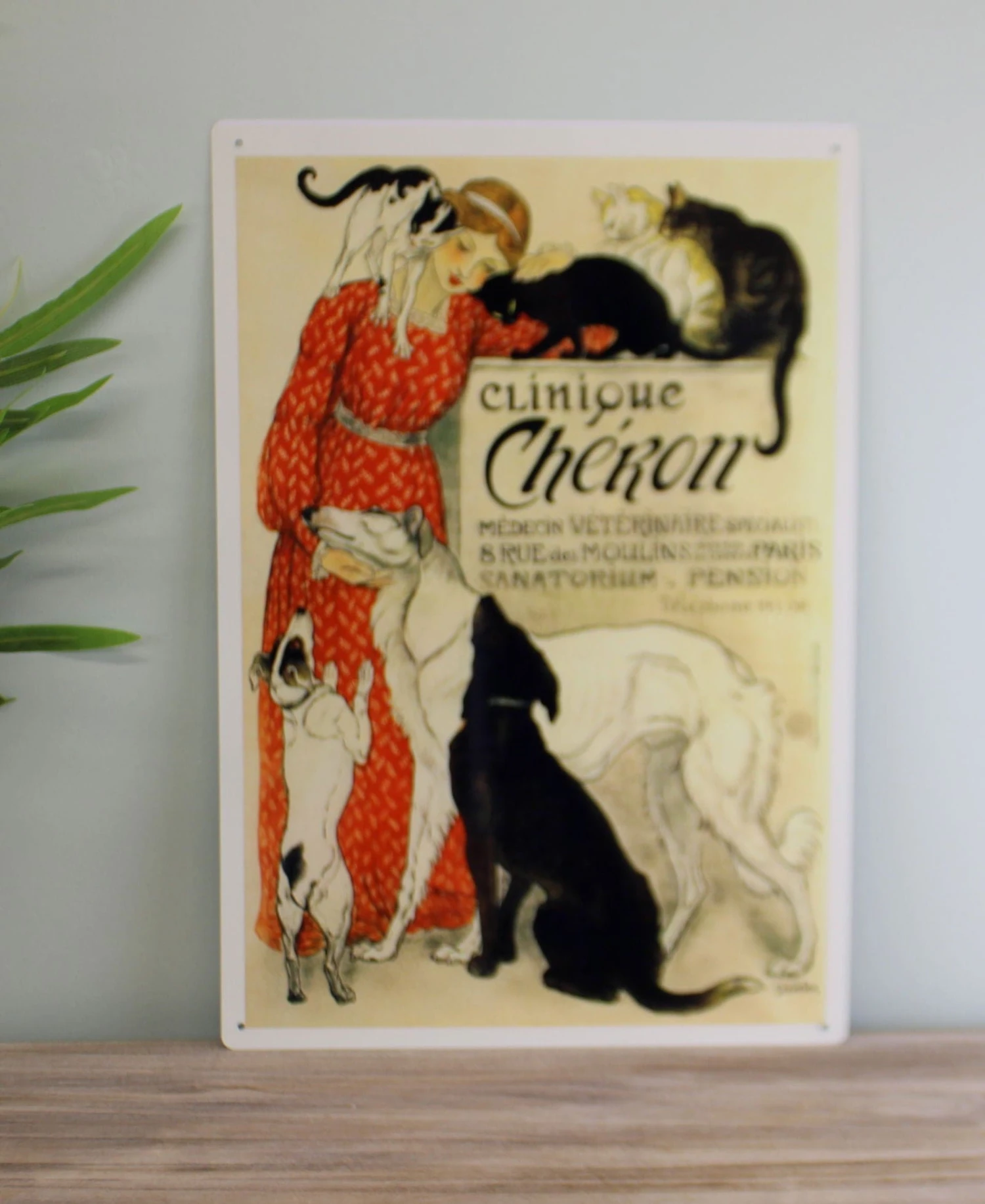 Vintage Metal Sign - Retro Advertising - Clinique Cheron 4 Vintage Metal Sign - Retro Advertising - Clinique Cheron - Image 2