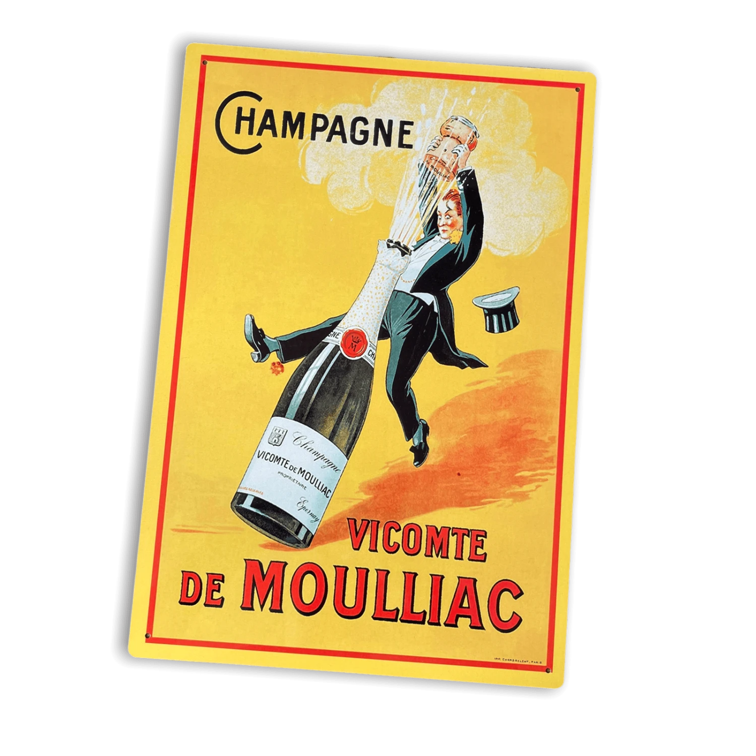 Vintage Metal Sign - Retro Advertising Champagne Vicomte De Moulliac Sign 3 Vintage Metal Sign - Retro Advertising Champagne Vicomte De Moulliac Sign