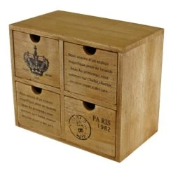 4 Drawer Rustic Storage Unit, Trinket Drawers, 15 X 22 X 26cm -Mon Panier Shop N0290 2