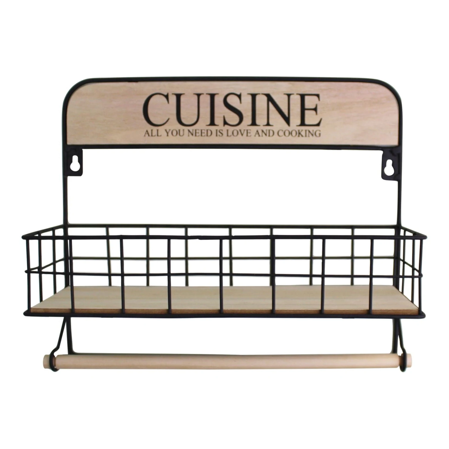 Wall Hanging Kitchen Storage Unit With Kitchen Roll Holder 4 Wall Hanging Kitchen Storage Unit With Kitchen Roll Holder - Image 2