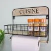 Wall Hanging Kitchen Storage Unit With Kitchen Roll Holder -Mon Panier Shop N0741