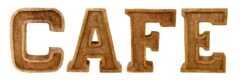 Hand Carved Wooden Embossed Letters Cafe
