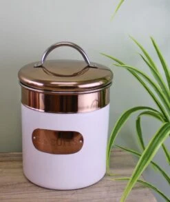 Biscuit Tin, Copper & White Metal Design 14.5 X 20 X 14.5cm -Mon Panier Shop S KG0310 2