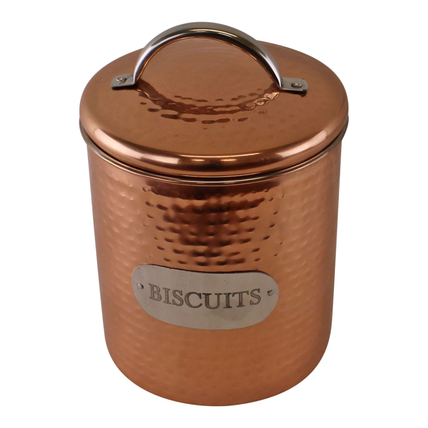 Hammered Copper Biscuit Tin, 17x14cm 4 Hammered Copper Biscuit Tin, 17x14cm - Image 2