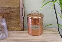Hammered Copper Biscuit Tin, 17x14cm 7 Hammered Copper Biscuit Tin, 17x14cm -Mon Panier Shop S KG0323 2