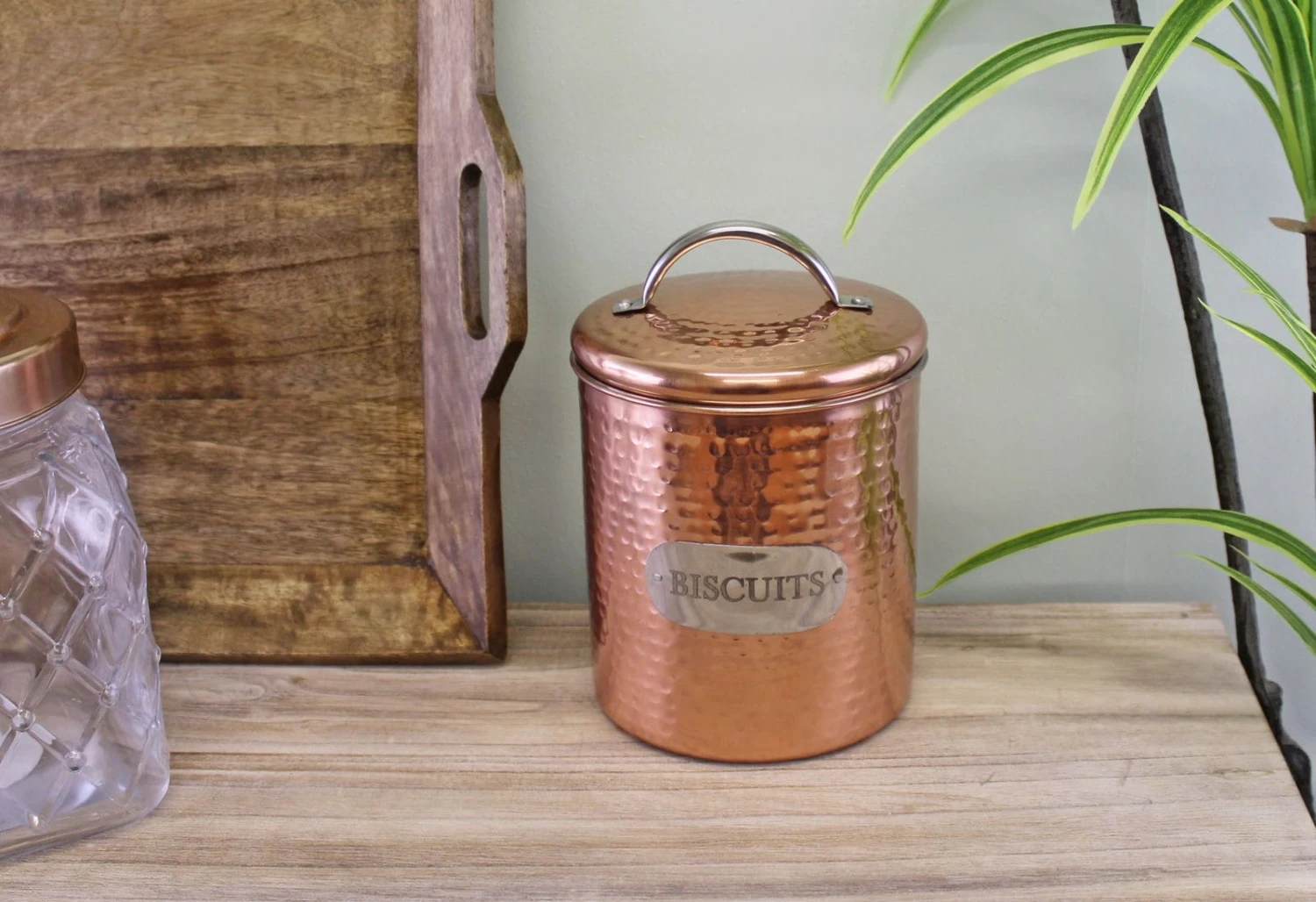 Hammered Copper Biscuit Tin, 17x14cm 5 Hammered Copper Biscuit Tin, 17x14cm - Image 3