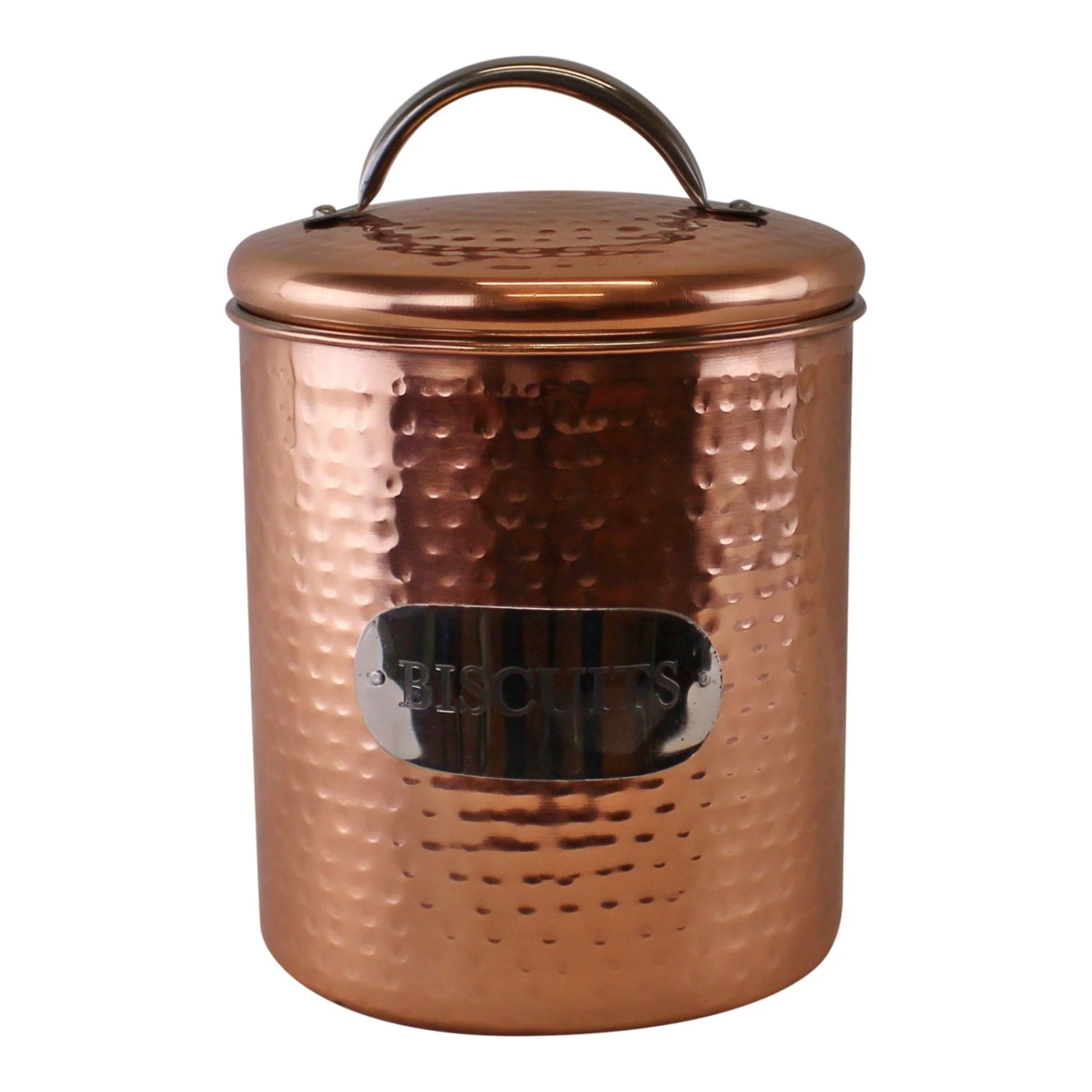 Hammered Copper Biscuit Tin, 17x14cm 3 Hammered Copper Biscuit Tin, 17x14cm