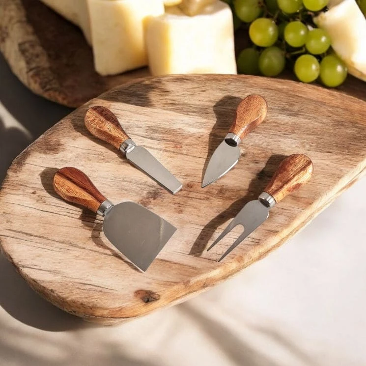 Set Of 4 Acacia Wood Cheese Knifes 6 Set Of 4 Acacia Wood Cheese Knifes - Image 4